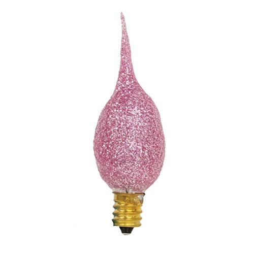 Pink Glitter Silicone Dipped Candelabra Base Bulb 4W