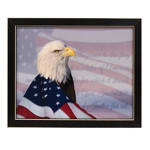 Patriotic Bald Eagle Framed Print 10x8