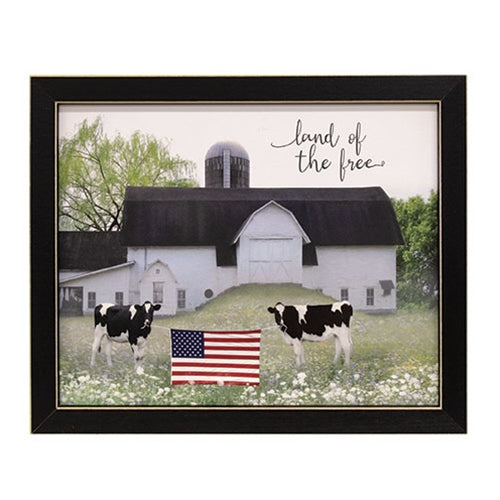 Land of the Free Cows Framed Print 10x8