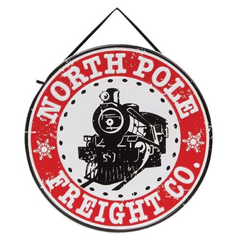North Pole Freight Co. Embossed Metal Sign