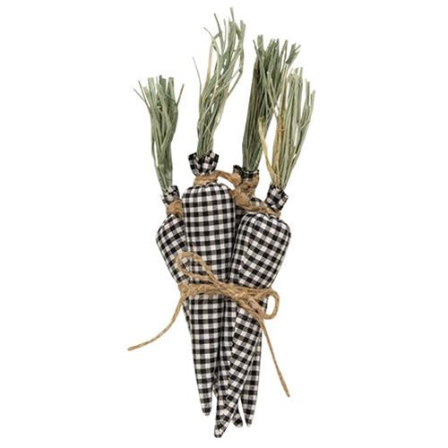 4/Set Black & White Gingham Carrots