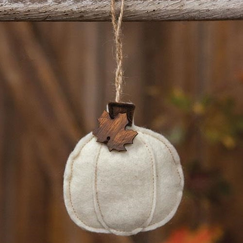 Cream Pumpkin Felt Ornament