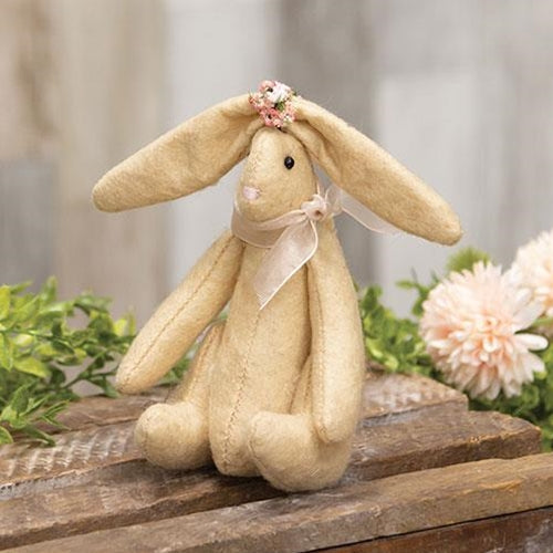 Spring Floral Primitive Bunny Ornament