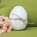 Stuffed White Chenille Egg w/Jute Bow