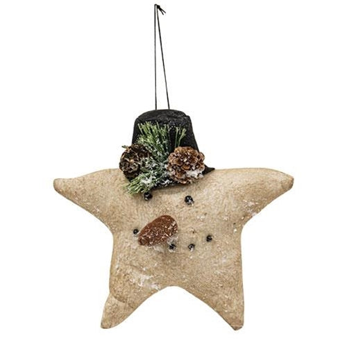 Vintage Snowman Star Ornament