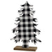 Black & White Buffalo Check Wood Tree Large