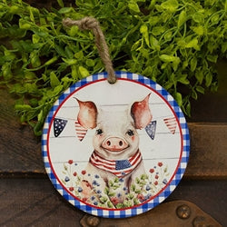 Americana Piggy Round Ornament