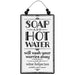 Soap and Hot Water Sign w/Beaded Hanger