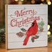 Merry Christmas Cardinal & Holly Square Block Sign
