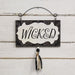 Wicked Damask Wood Hanging Sign