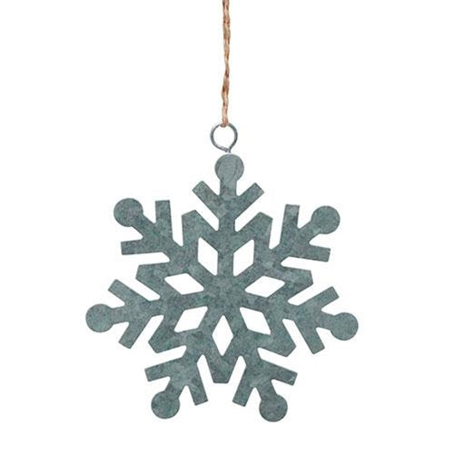 Sm Galvanized Snowflake Ornament