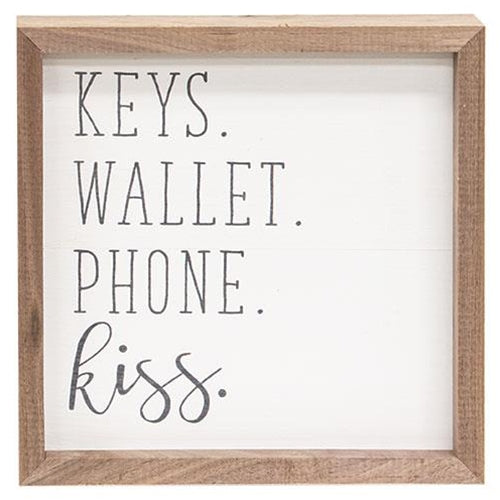 Keys Wallet Phone Kiss Framed Print 8"