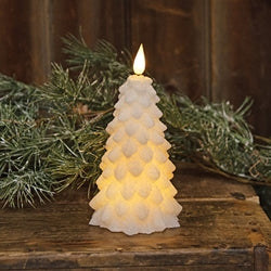 Small White LED Christmas Tree Candle - 6.25 in tall