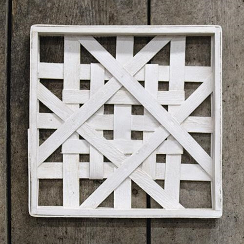 Whitewash Square Woven Frame 12"