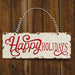 Distressed Metal Happy Holidays Hanging Sign