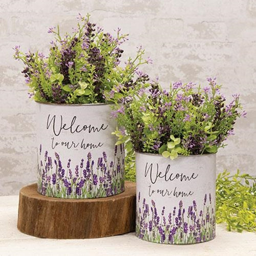 2/Set Welcome to Our Home Lavender Buckets