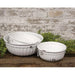 3/Set Distressed White Metal Bowls w/Handles