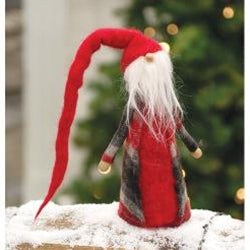 Lg Felted Santa Gnome w/Long Hat