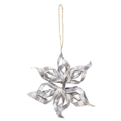 *Grey Plaid Snowflake Ornament
