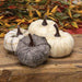 4/Pack Cream & Gray Burlap Pumpkins 2.25"