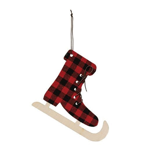 Red/Black Plaid Skate Ornament