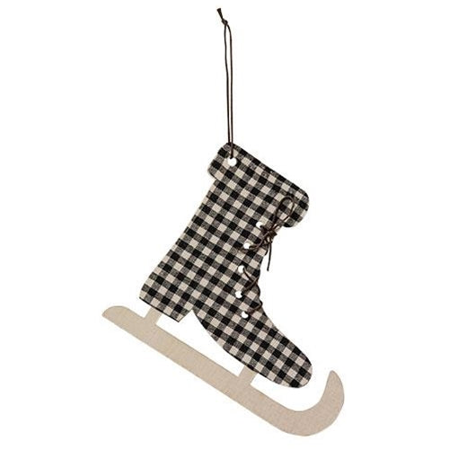 Blk/Wht Plaid Skate Ornament