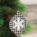 Black/White Plaid Snowflake Ornament Ball