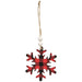 Red & Black Buffalo Check Snowflake Beaded Ornament