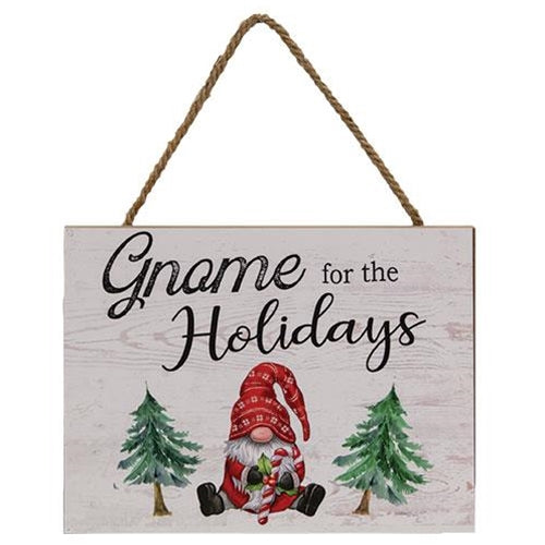 Gnome For The Holidays Wooden Sign