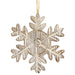 Rustic Wood Grain Snowflake Ornament 5"