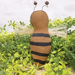 Stuffed Stiffened Fabric Primitive Bee Ornament
