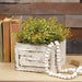 Distressed Wooden Whitewashed Square Drawer