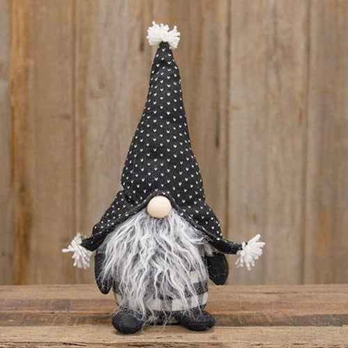 Large Standing Gray Beard Gnome with Spotted Hat