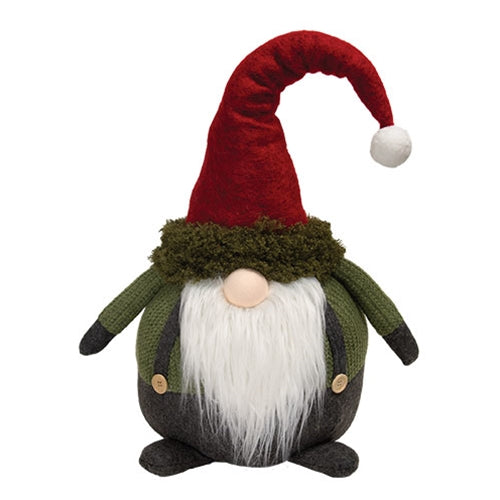 Plush Mossy Santa Gnome w/Overalls