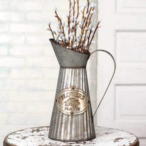 Galvanized Flowers Pitcher