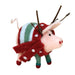 Felted Pig w/Striped Sweater Ornament