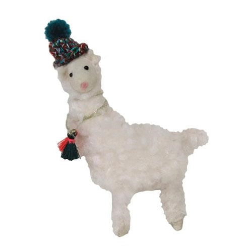 *Felted Fluffy Llama with Beanie Hat