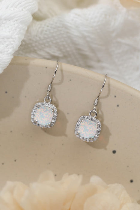 Opal Square Drop Earrings White One Size