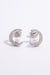 925 Sterling Silver Zircon Moon Shape Earrings Silver One Size