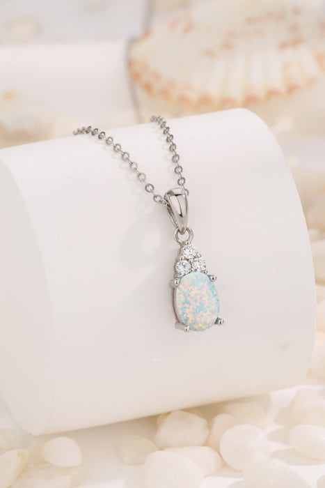 Find Your Center Opal Pendant Necklace White One Size