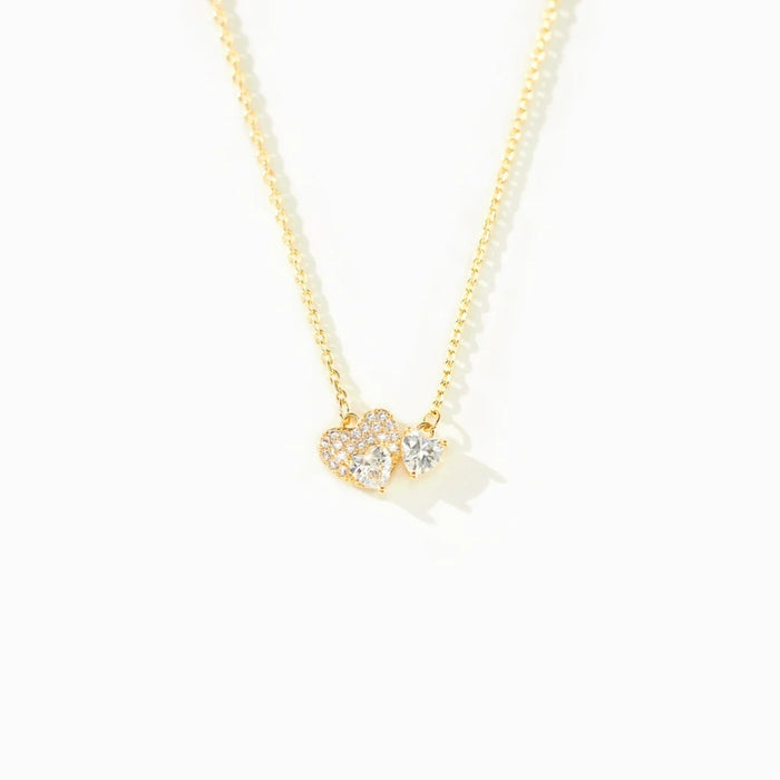 18K Gold-Plated 925 Sterling Silver Zircon Heart Necklace Gold One Size