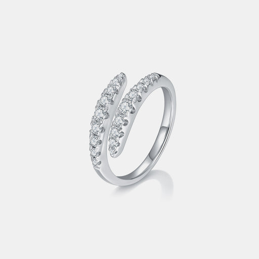 925 Sterling Silver Moissanite Bypass Ring Silver