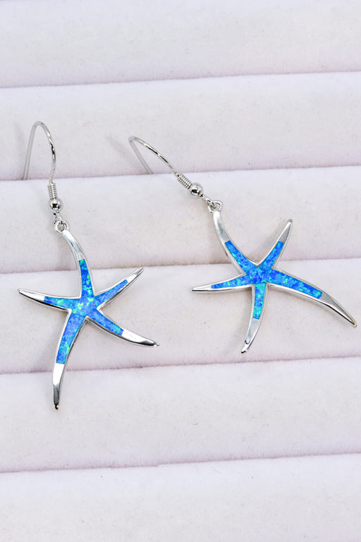 Opal Starfish Drop Earrings Blue One Size