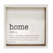 Home Definition Shadowbox Sign