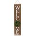 Welcome Floral Wreath Wooden Porch Sign